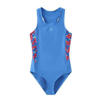 Blue - Front - Slazenger Girls One Piece Swimsuit