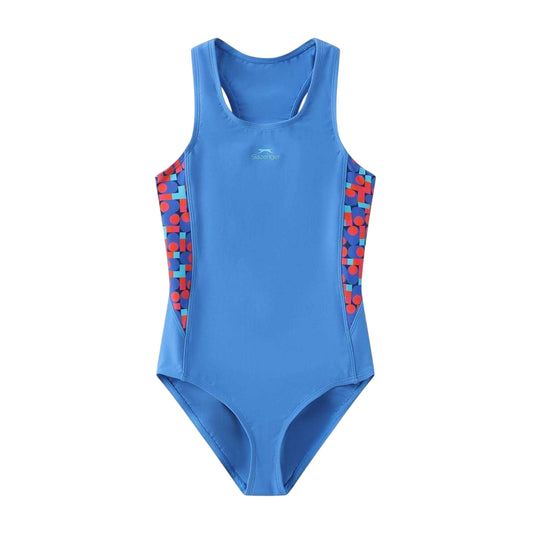 Blue - Front - Slazenger Girls One Piece Swimsuit