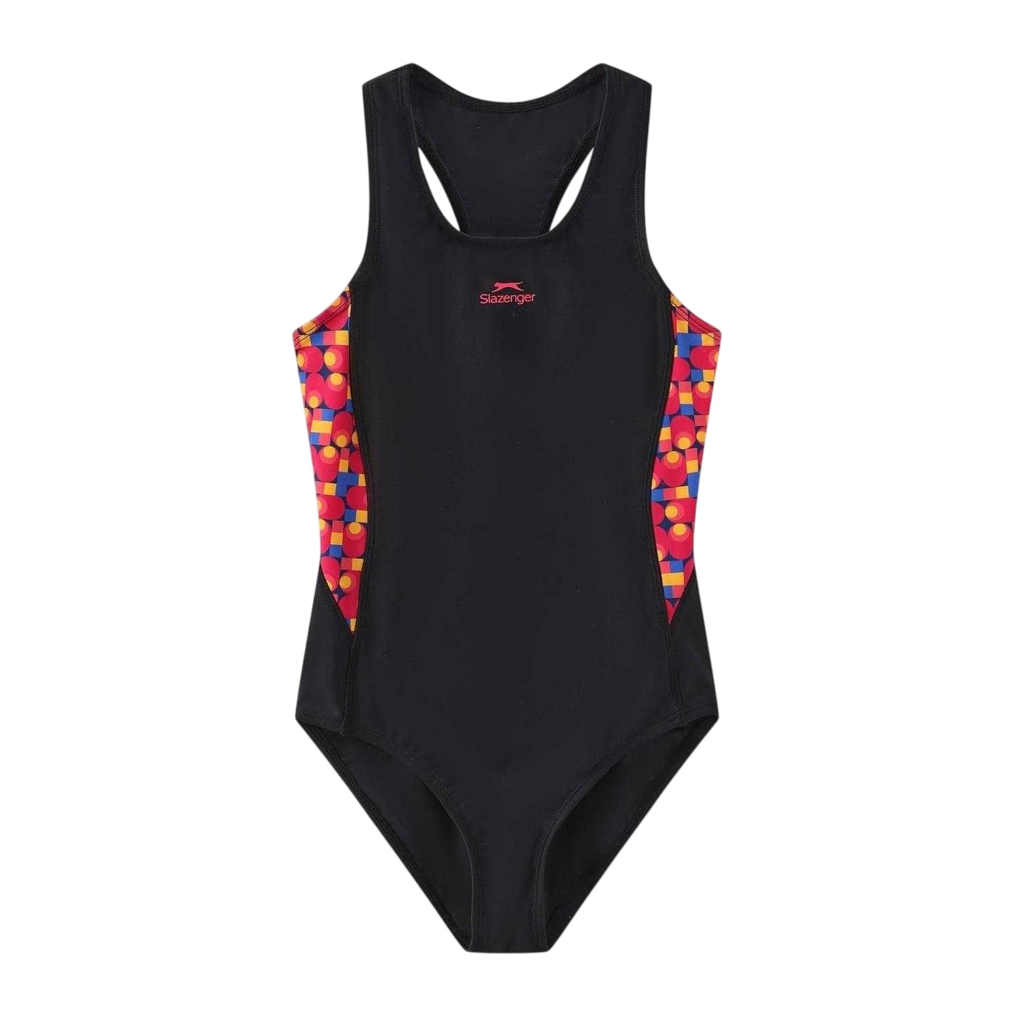 Black-Green - Front - Slazenger Girls One Piece Swimsuit