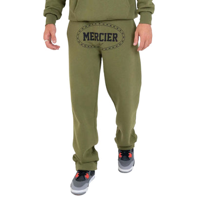 Khaki Green - Front - Mercier Mens Maison Jogging Bottoms
