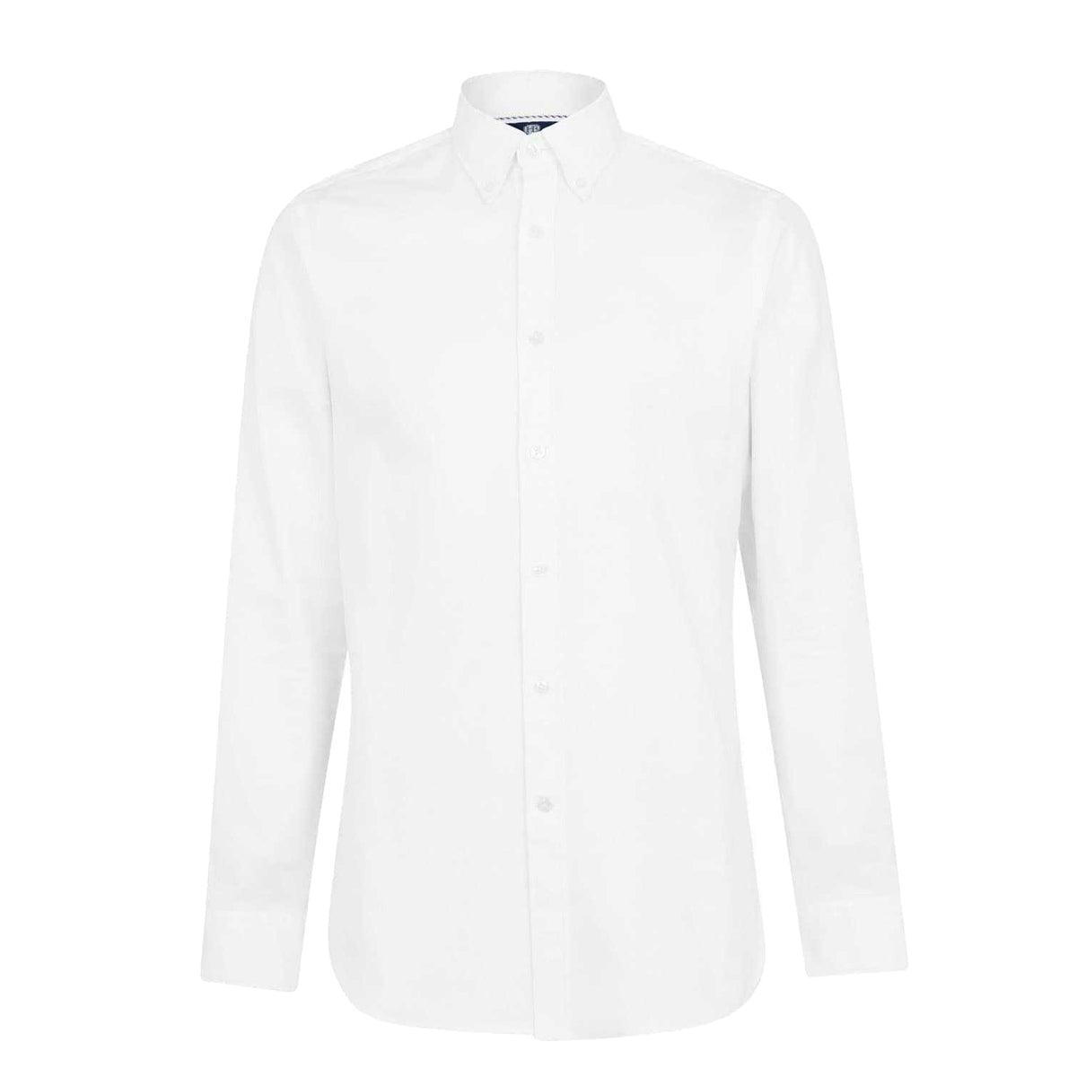 White - Front - Haines and Bonner Mens Oxford Cotton Slim Button-Down Shirt