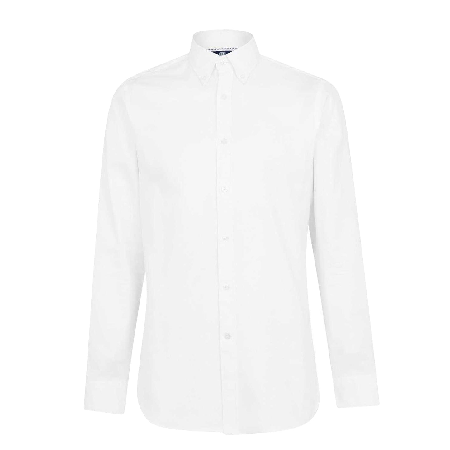 White - Front - Haines and Bonner Mens Oxford Cotton Slim Button-Down Shirt