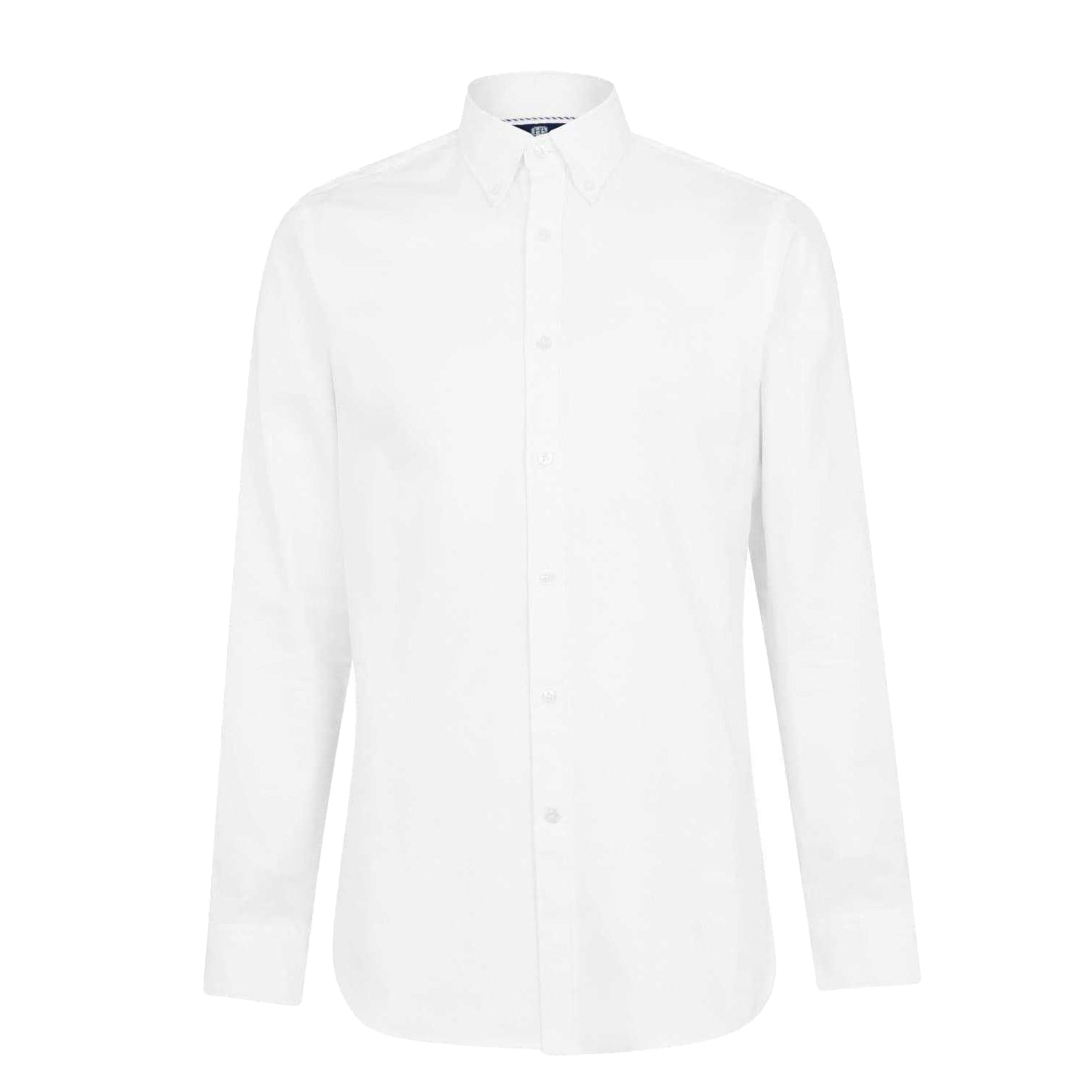 White - Front - Haines and Bonner Mens Oxford Cotton Slim Button-Down Shirt