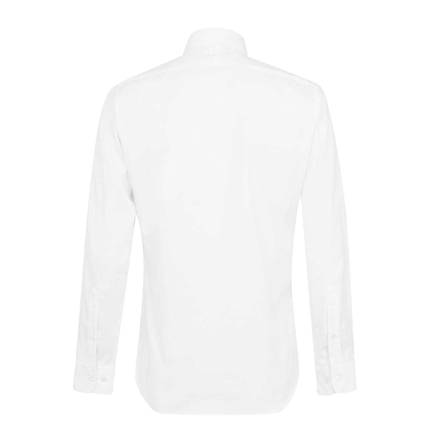 White - Back - Haines and Bonner Mens Oxford Cotton Slim Button-Down Shirt