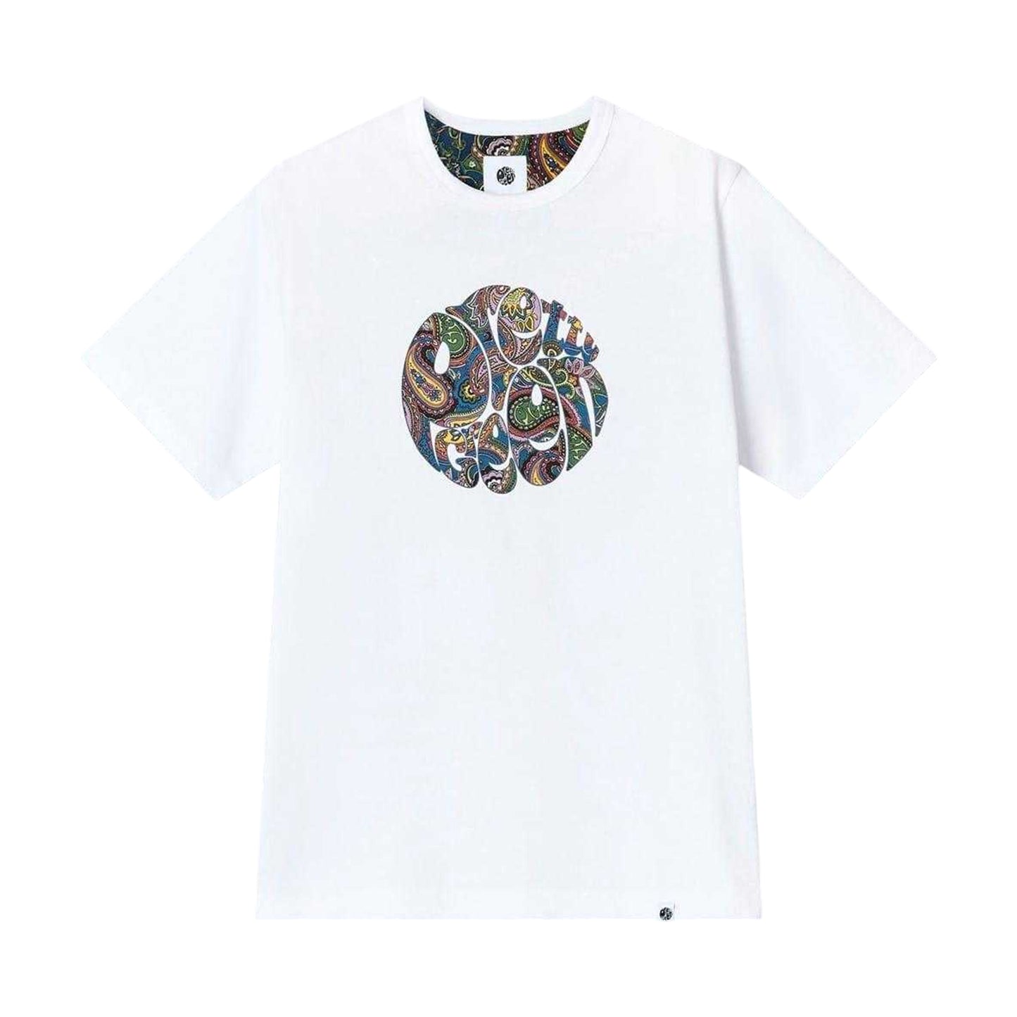 White - Front - Pretty Green Mens Paisley Cotton Regular Casual T-Shirt