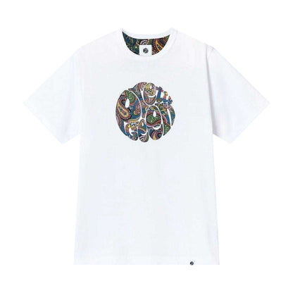 White - Front - Pretty Green Mens Paisley Cotton Regular Casual T-Shirt