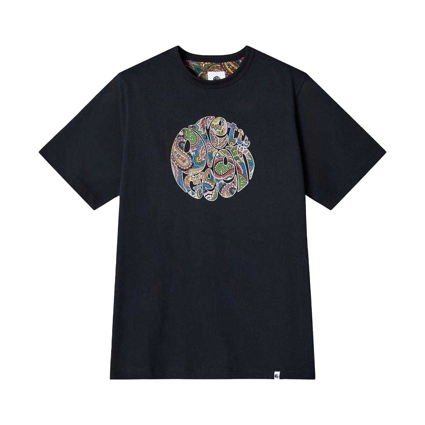 Black - Front - Pretty Green Mens Paisley Cotton Regular Casual T-Shirt