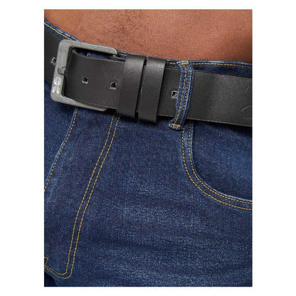Blue - Side - Crosshatch Mens Cadman Straight Jeans
