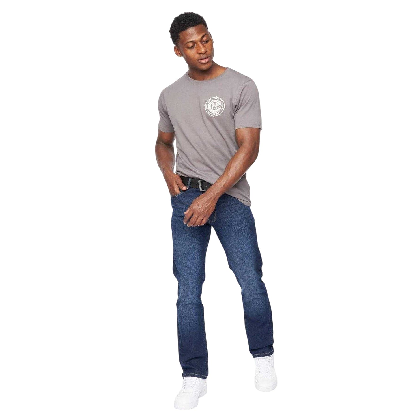 Blue - Lifestyle - Crosshatch Mens Cadman Straight Jeans