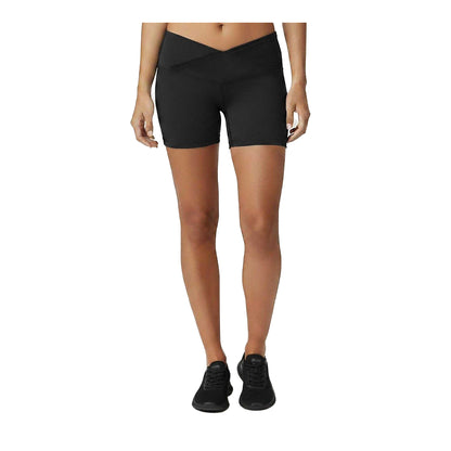 Black - Side - USA Pro Womens-Ladies Wrap Front High Waist Cycling Shorts