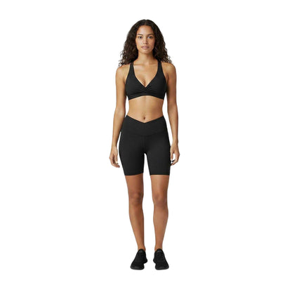 Black - Lifestyle - USA Pro Womens-Ladies Wrap Front High Waist Cycling Shorts