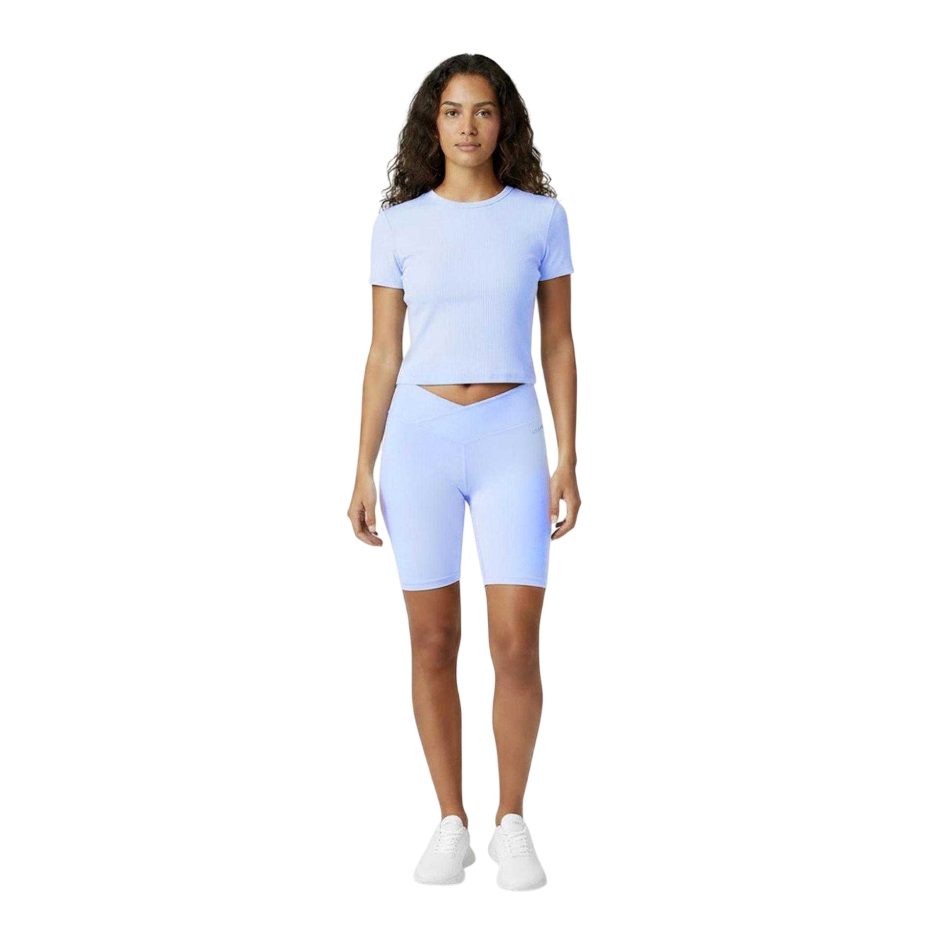 Brunnera Blue - Lifestyle - USA Pro Womens-Ladies Wrap Front High Waist Cycling Shorts