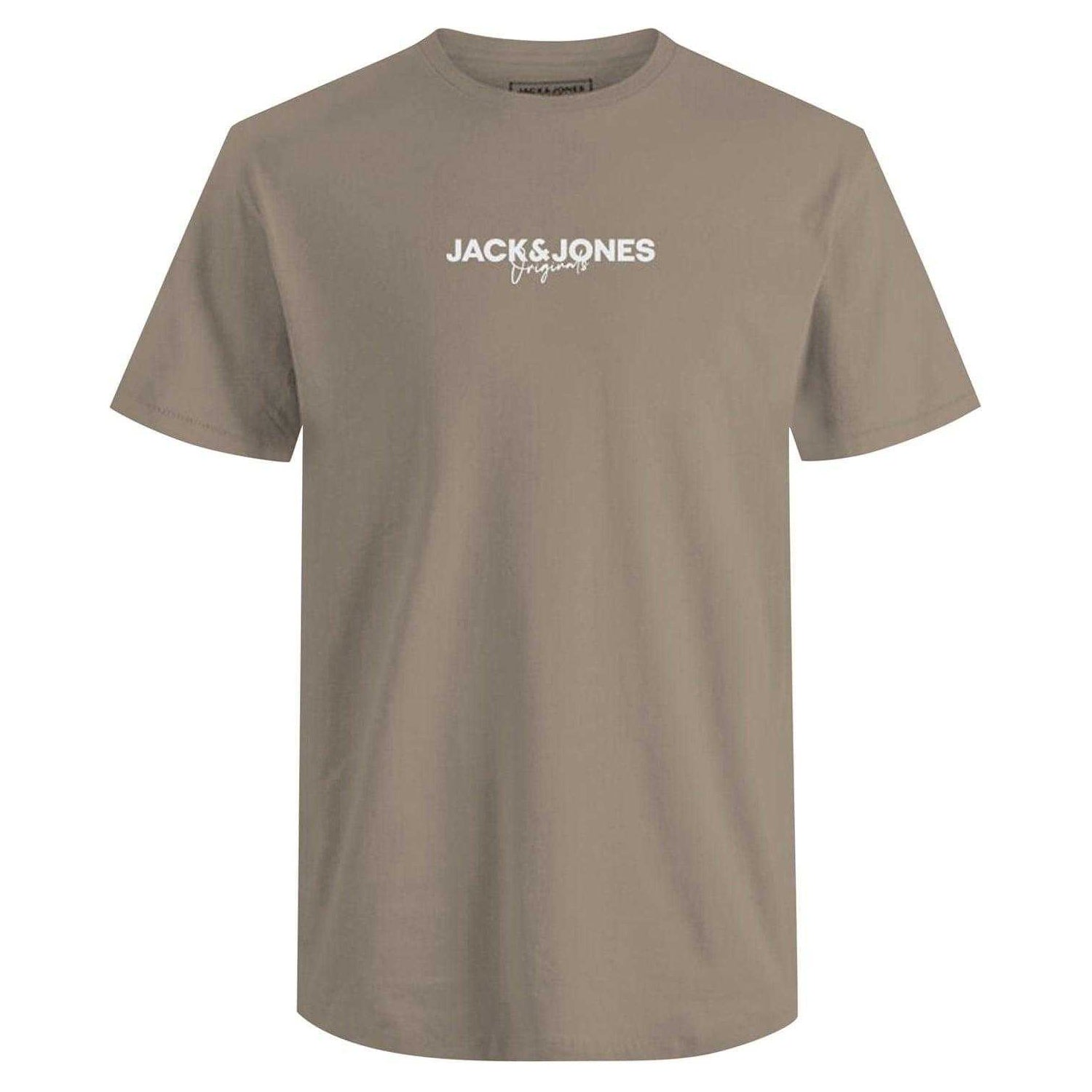 White-Grey-Navy-Olive-Beige - Back - Jack And Jones Mens Corp Cotton T-Shirt (Pack of 5)