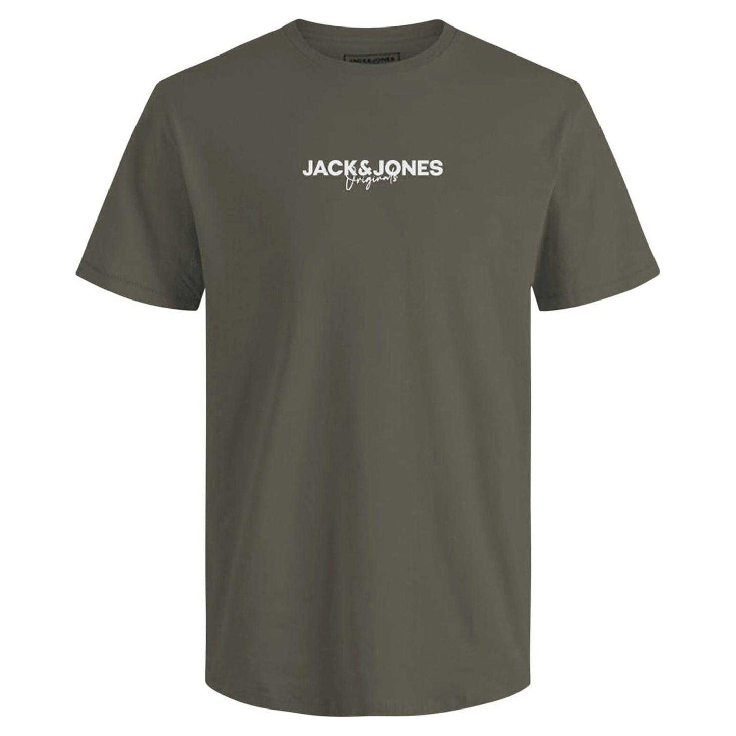 White-Grey-Navy-Olive-Beige - Side - Jack And Jones Mens Corp Cotton T-Shirt (Pack of 5)