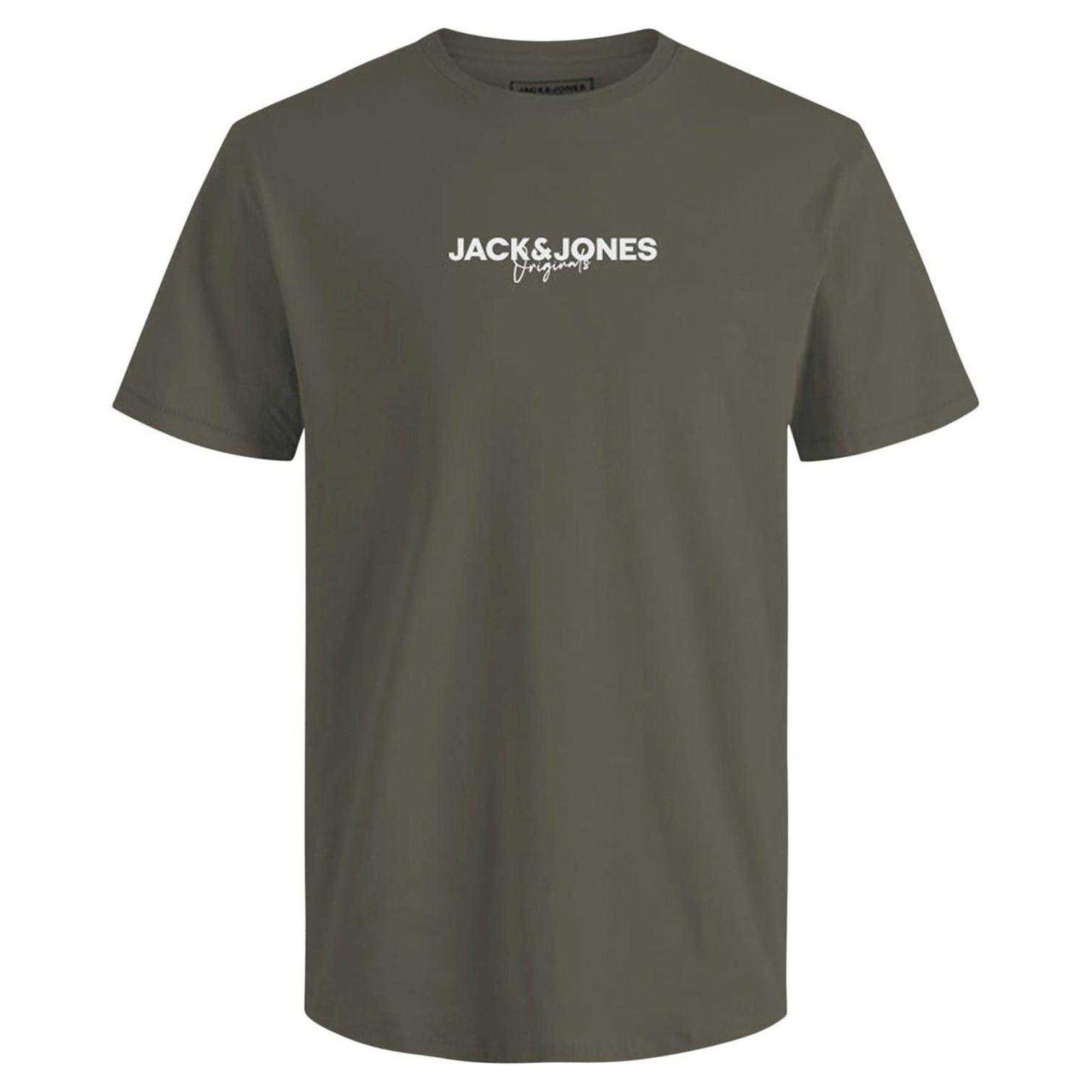 White-Grey-Navy-Olive-Beige - Side - Jack And Jones Mens Corp Cotton T-Shirt (Pack of 5)