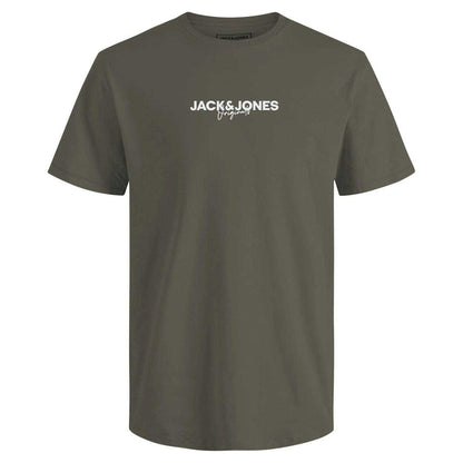 White-Grey-Navy-Olive-Beige - Side - Jack And Jones Mens Corp Cotton T-Shirt (Pack of 5)