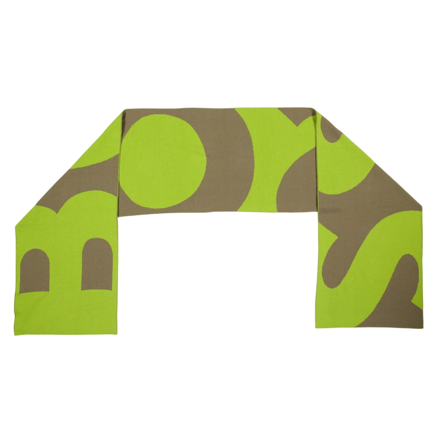 Light-Green - Back - Boss Lettering Knitted Scarf