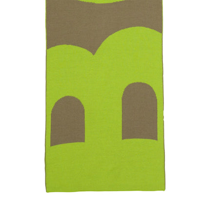 Light-Green - Side - Boss Lettering Knitted Scarf