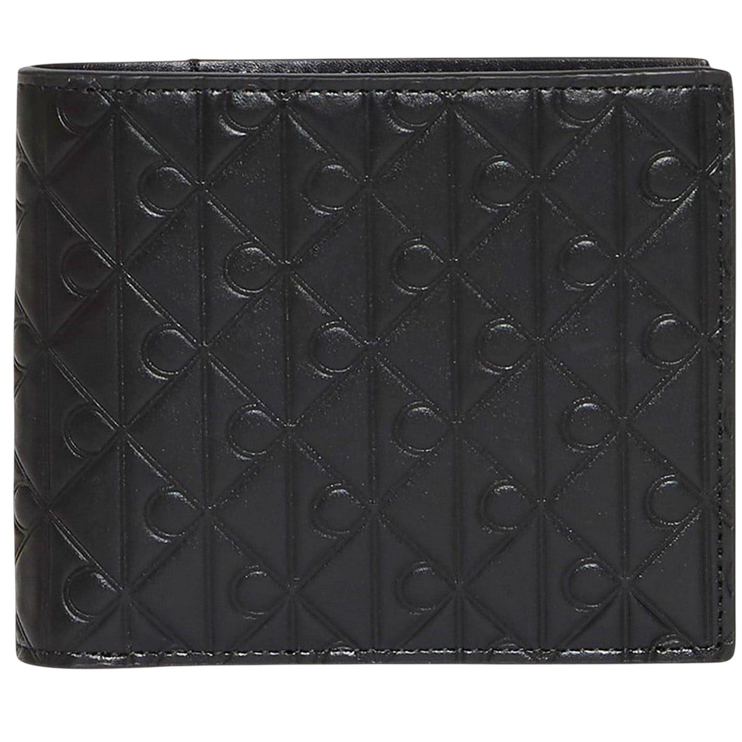 Black Print - Front - Calvin Klein Embossed Leather Wallet