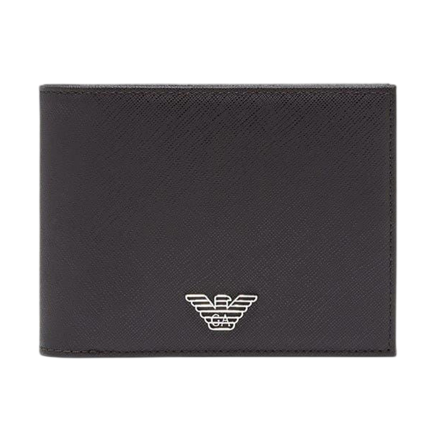 Ebony Black - Front - Emporio Armani Bifold Logo Wallet