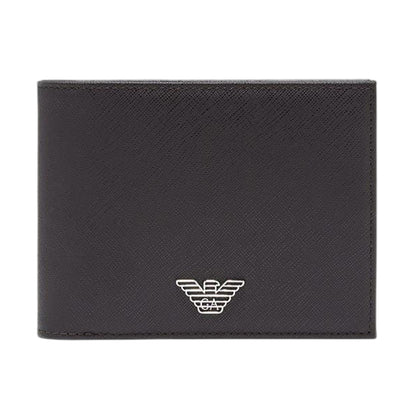 Ebony Black - Front - Emporio Armani Bifold Logo Wallet