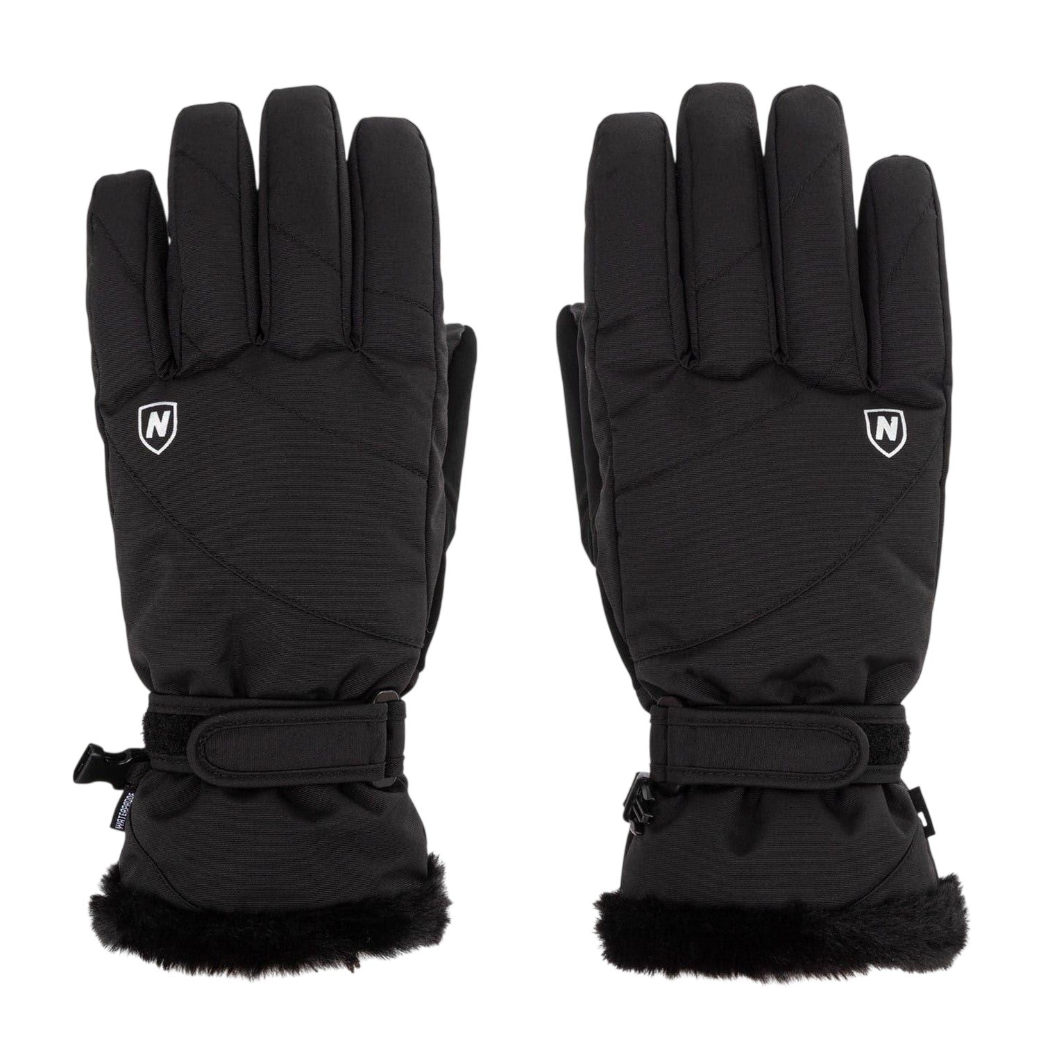 Black - Front - Nevica Unisex Adult Meribel Logo Winter Gloves