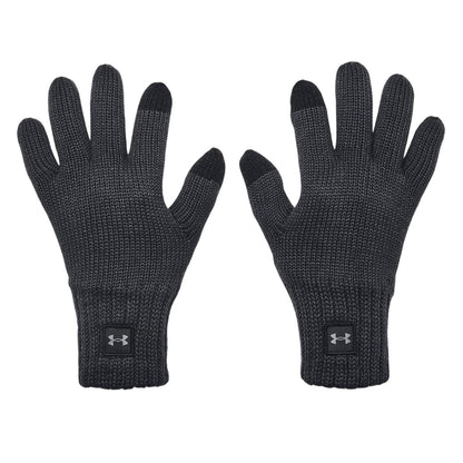 Black - Front - Under Armour Mens Halftime Knitted Wool Gloves