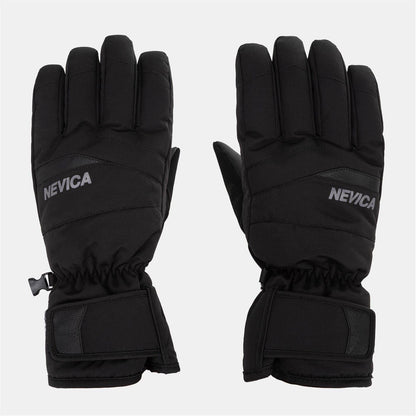 Black - Front - Nevica Unisex Adult Meribel Logo Ski Gloves