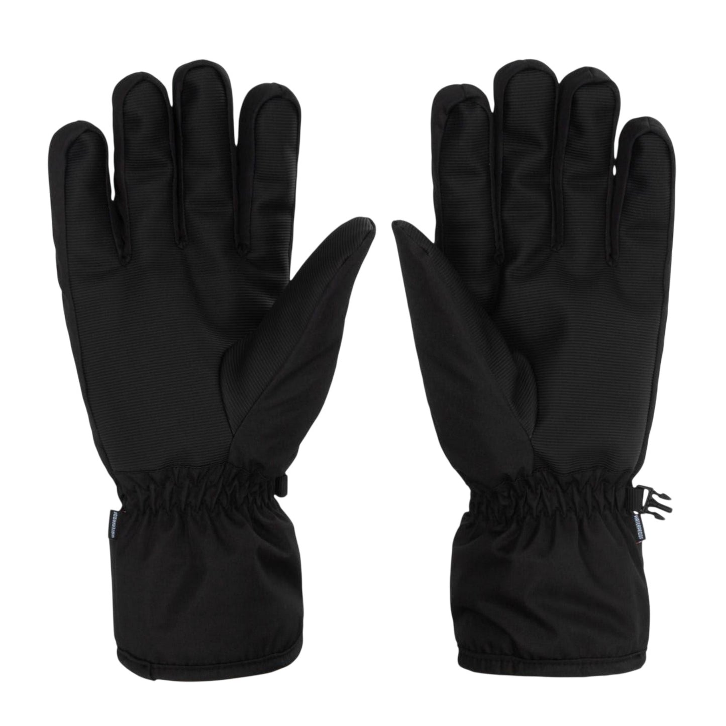 Black - Back - Campri Mens Logo Ski Gloves