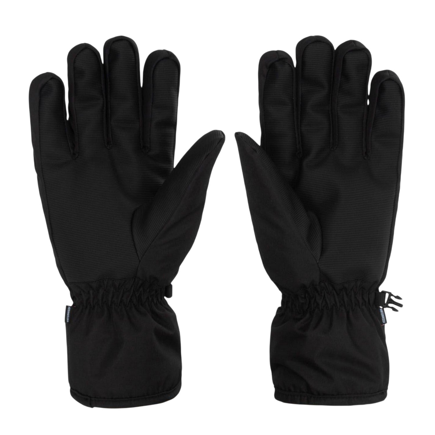 Black - Back - Campri Mens Logo Ski Gloves