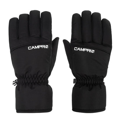 Black - Front - Campri Mens Logo Ski Gloves