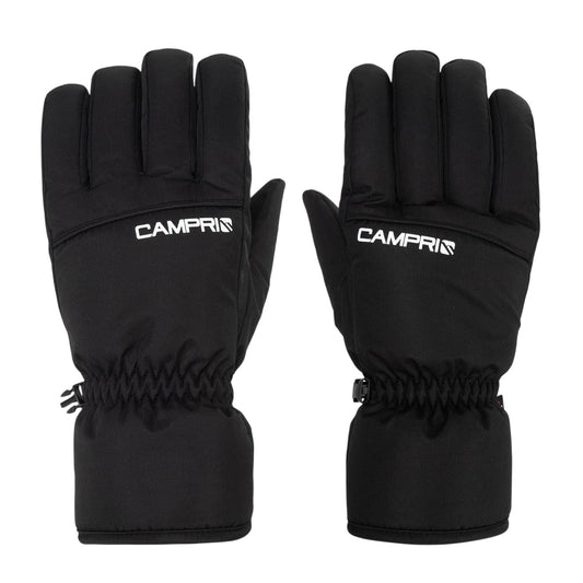 Black - Front - Campri Mens Logo Ski Gloves