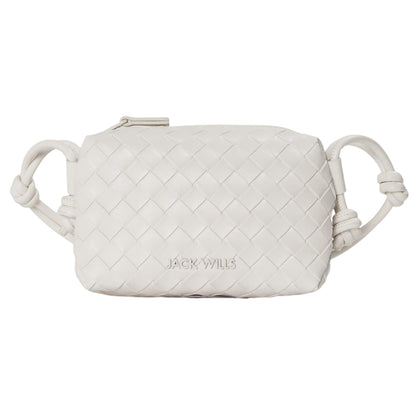 Cream - Front - Jack Wills Woven Leather Crossbody Bag