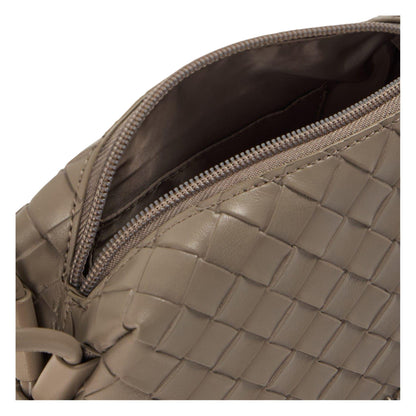 Taupe - Side - Jack Wills Woven Leather Crossbody Bag