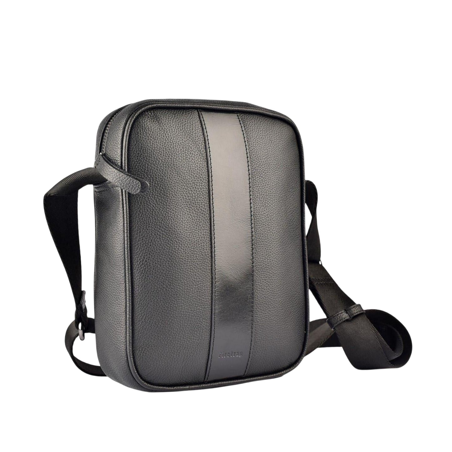 Black - Side - Firetrap Plain Leather Everyday Crossbody Bag