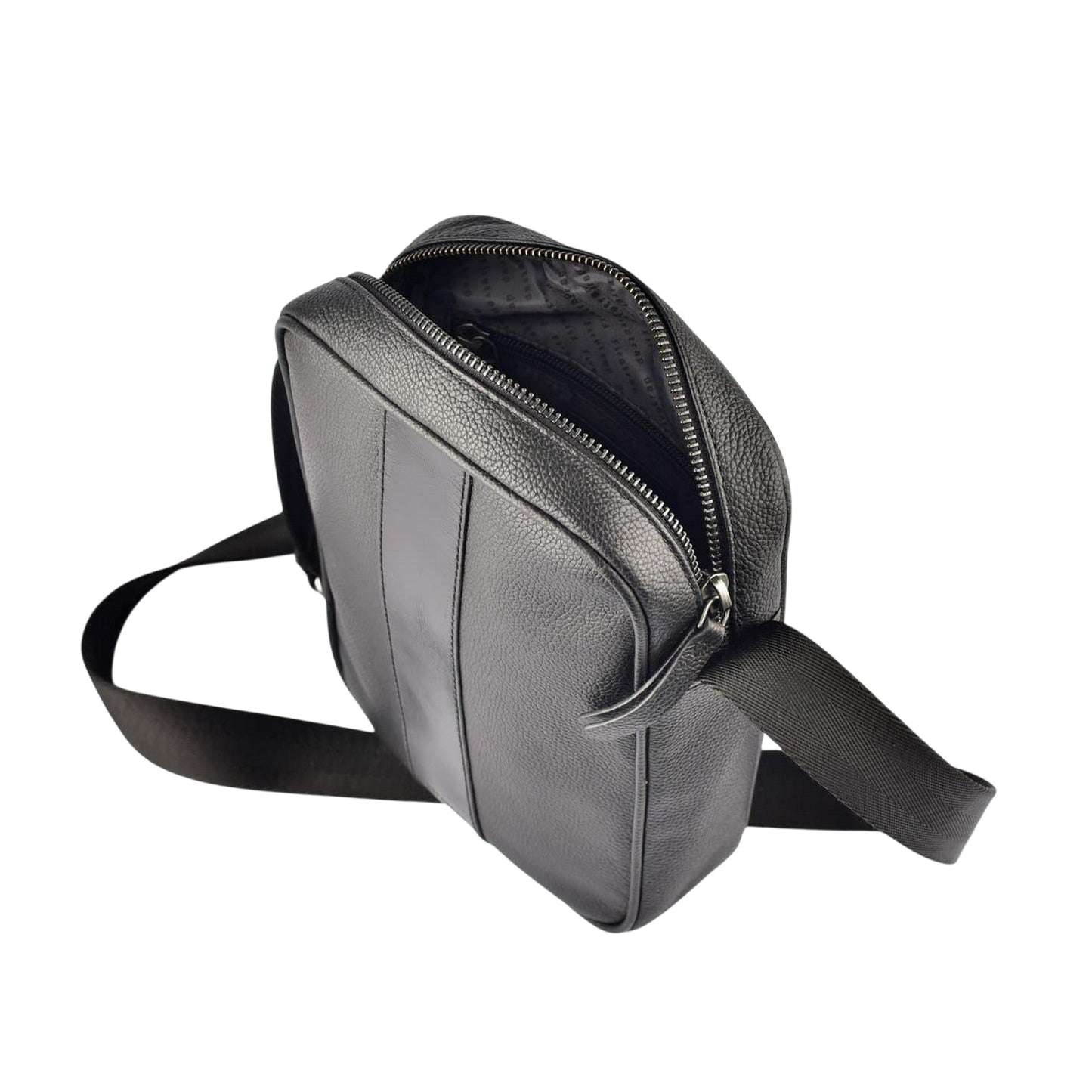 Black - Pack Shot - Firetrap Plain Leather Everyday Crossbody Bag