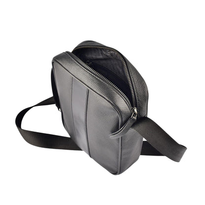 Black - Pack Shot - Firetrap Plain Leather Everyday Crossbody Bag