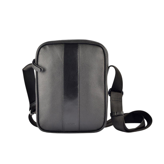 Black - Front - Firetrap Plain Leather Everyday Crossbody Bag