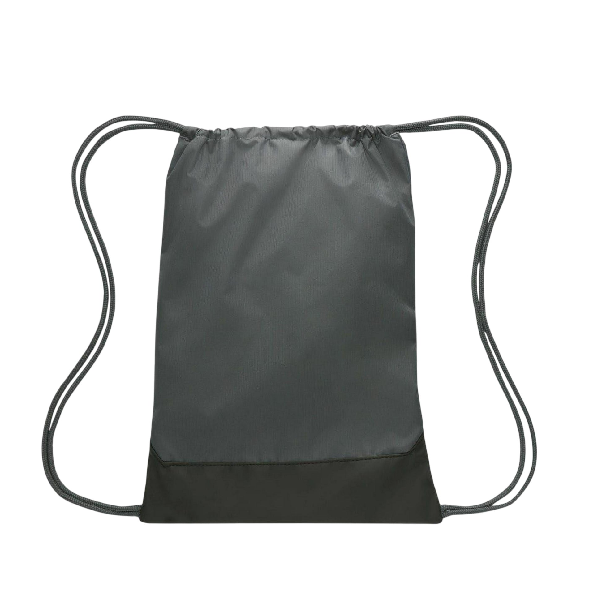 Grey-White - Back - Nike Brasilia Logo Gym Drawstring Bag