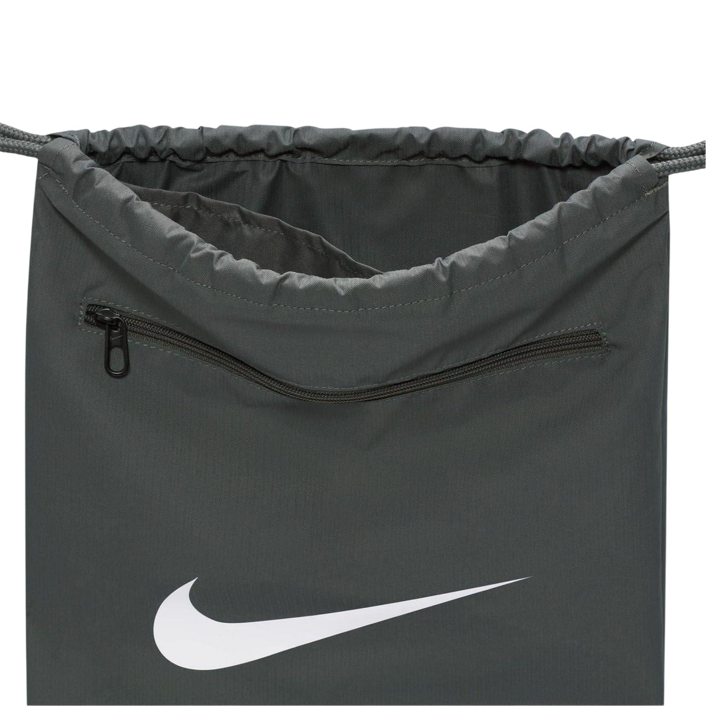 Grey-White - Side - Nike Brasilia Logo Gym Drawstring Bag