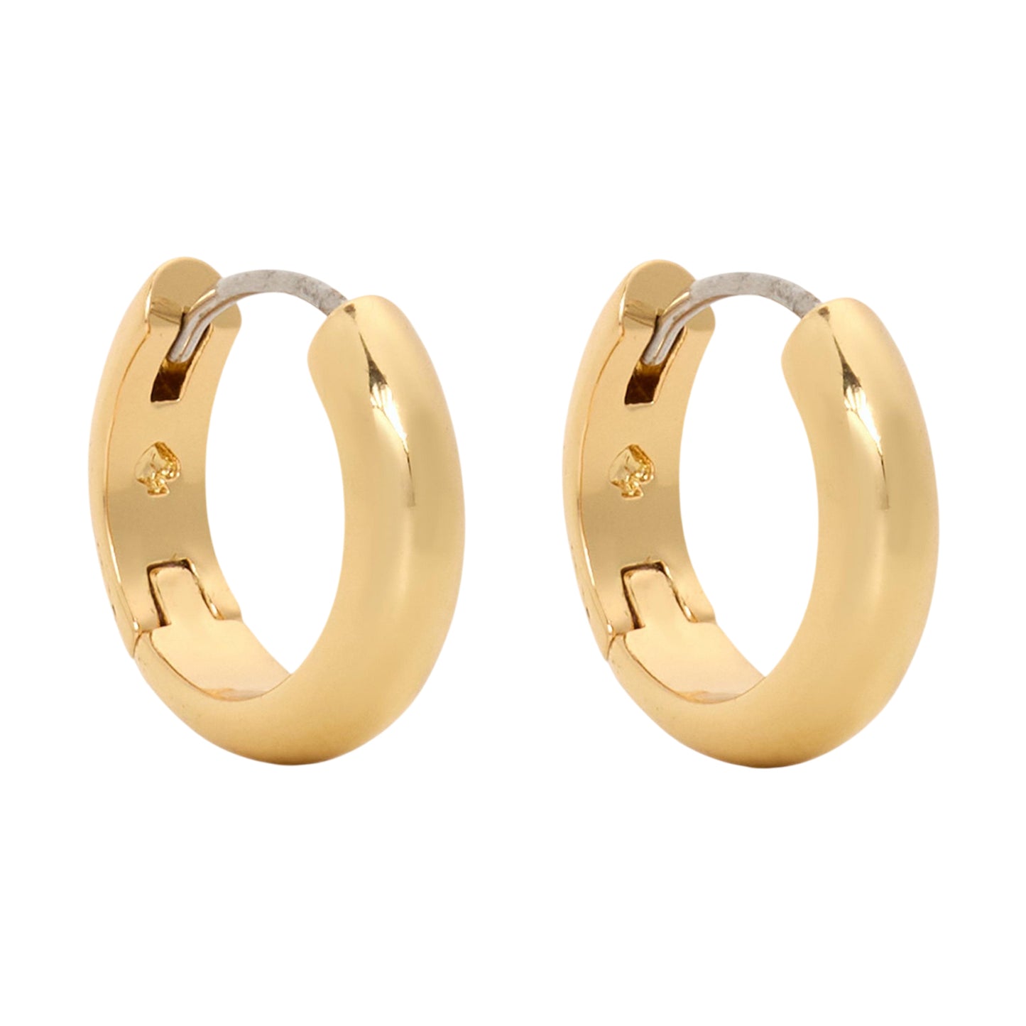 Gold - Back - Kate Spade Brilliant Gold Plated Huggie Earrings