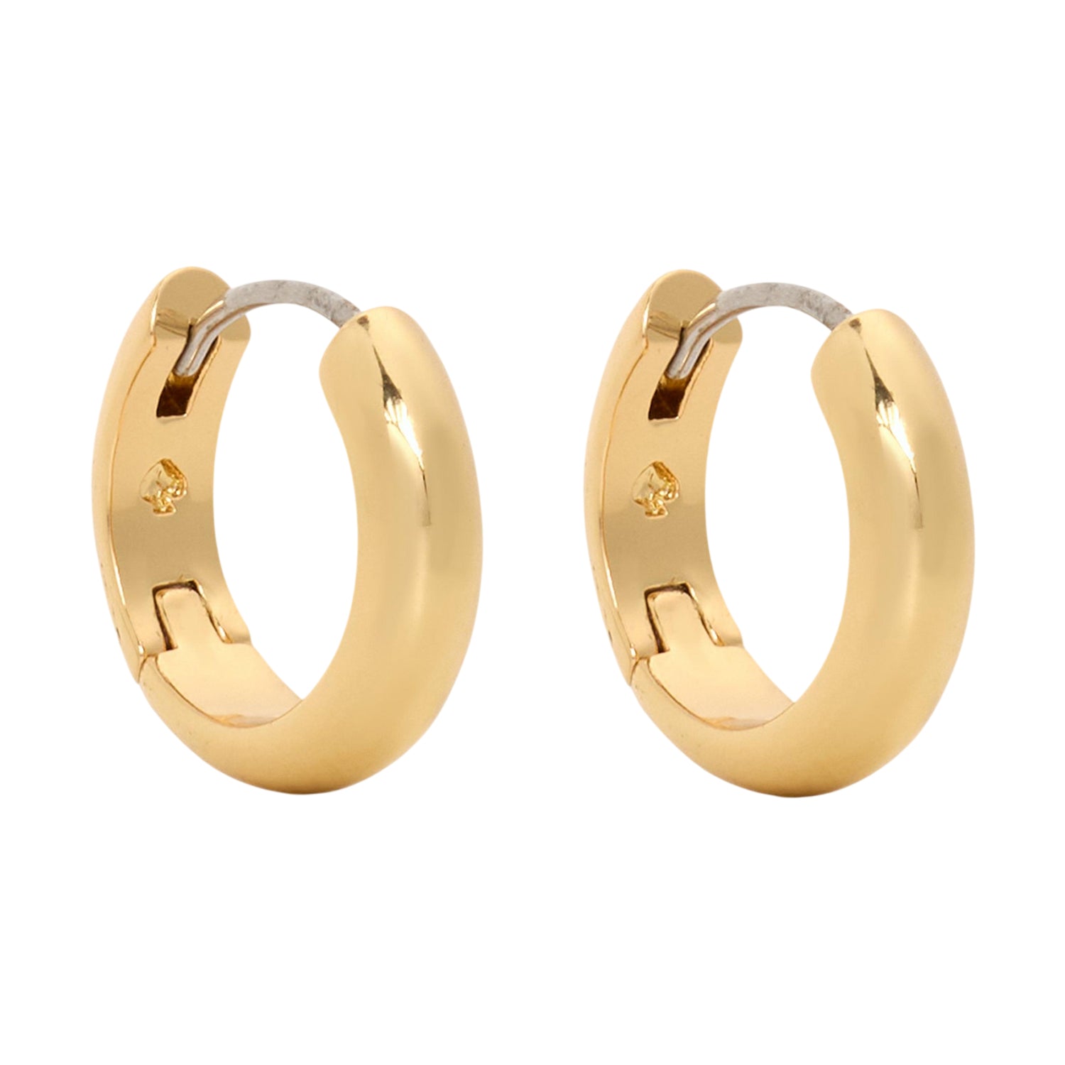 Gold - Back - Kate Spade Brilliant Gold Plated Huggie Earrings
