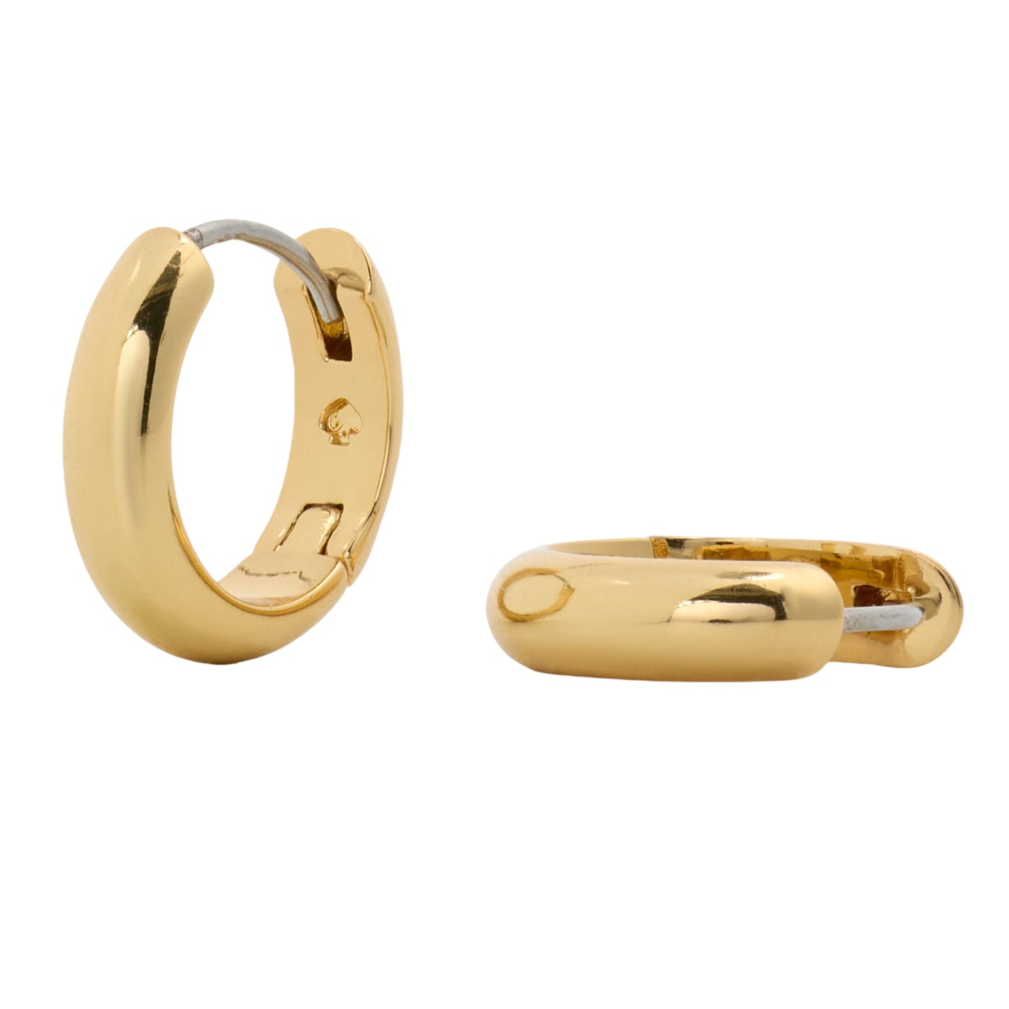 Gold - Side - Kate Spade Brilliant Gold Plated Huggie Earrings
