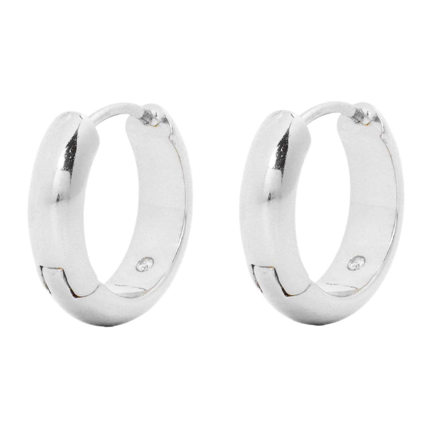 Silver - Front - Kate Spade Brilliant Gold Plated Huggie Earrings