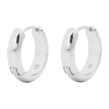 Silver - Front - Kate Spade Brilliant Gold Plated Huggie Earrings