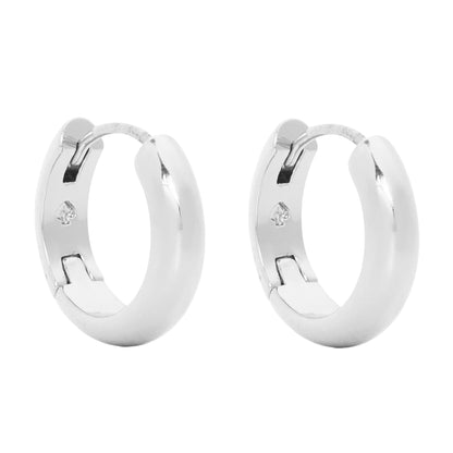 Silver - Back - Kate Spade Brilliant Gold Plated Huggie Earrings