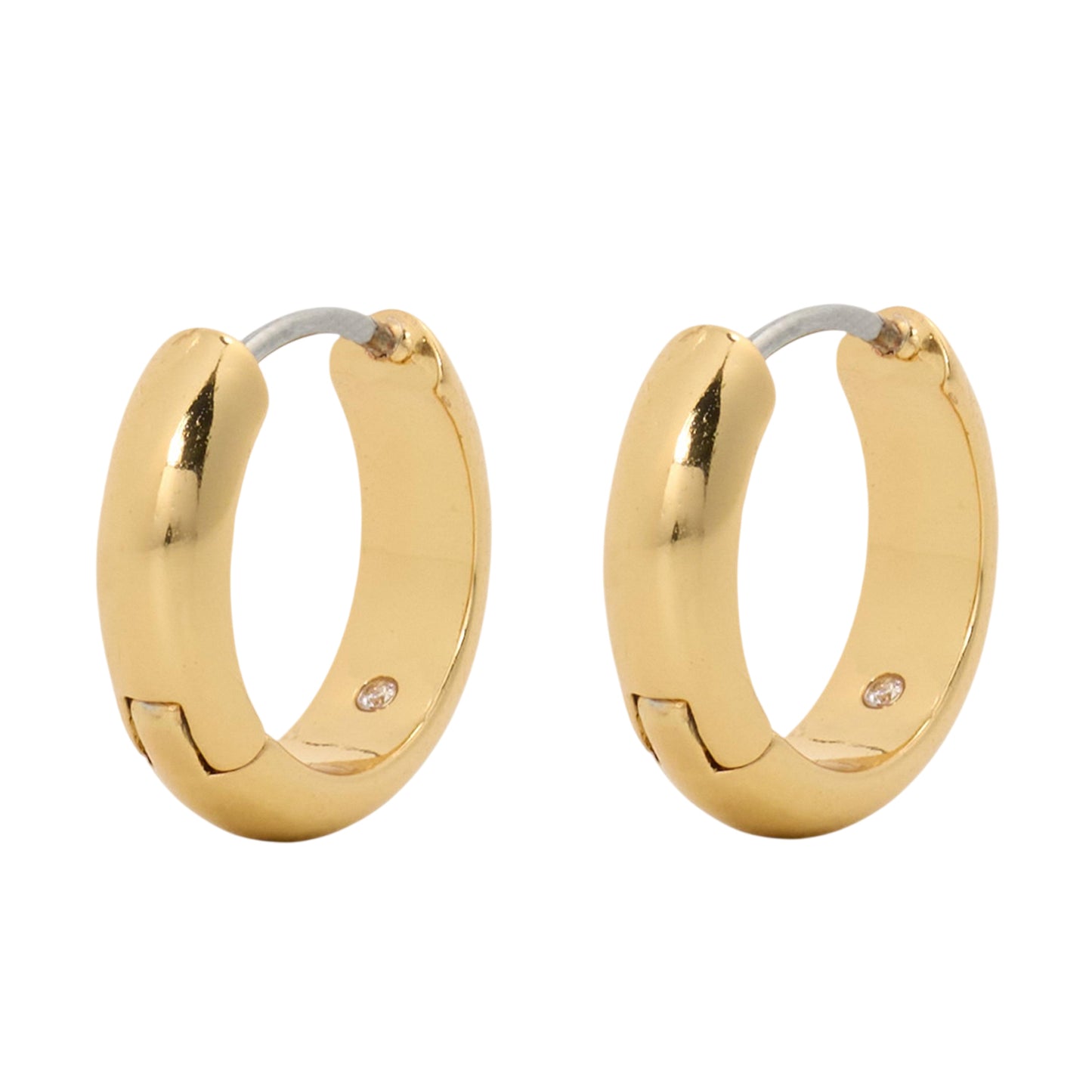 Gold - Front - Kate Spade Brilliant Gold Plated Huggie Earrings