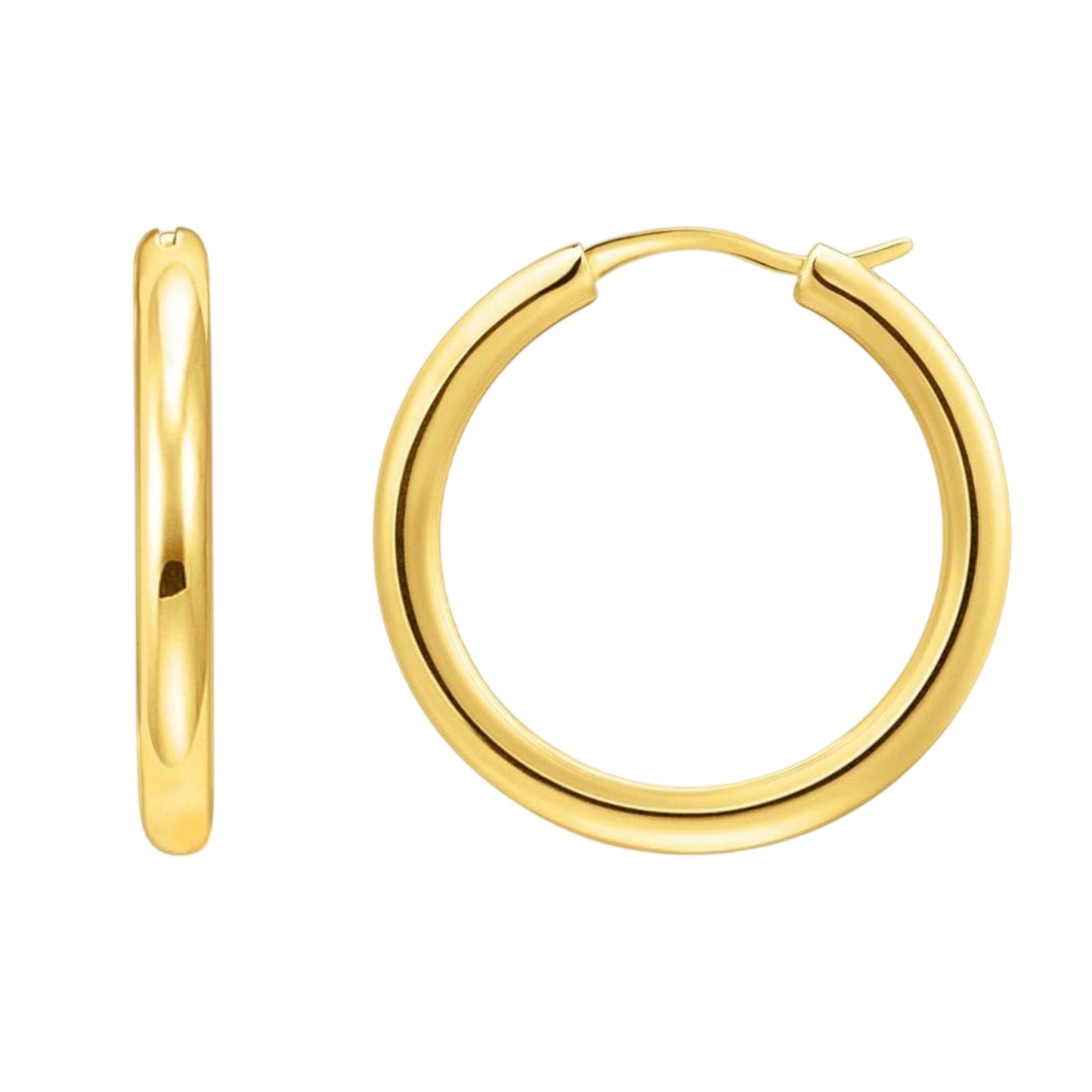 Gold - Back - Thomas Sabo Womens-Ladies Polished Hoop Earrings