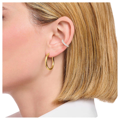 Gold - Side - Thomas Sabo Womens-Ladies Polished Hoop Earrings