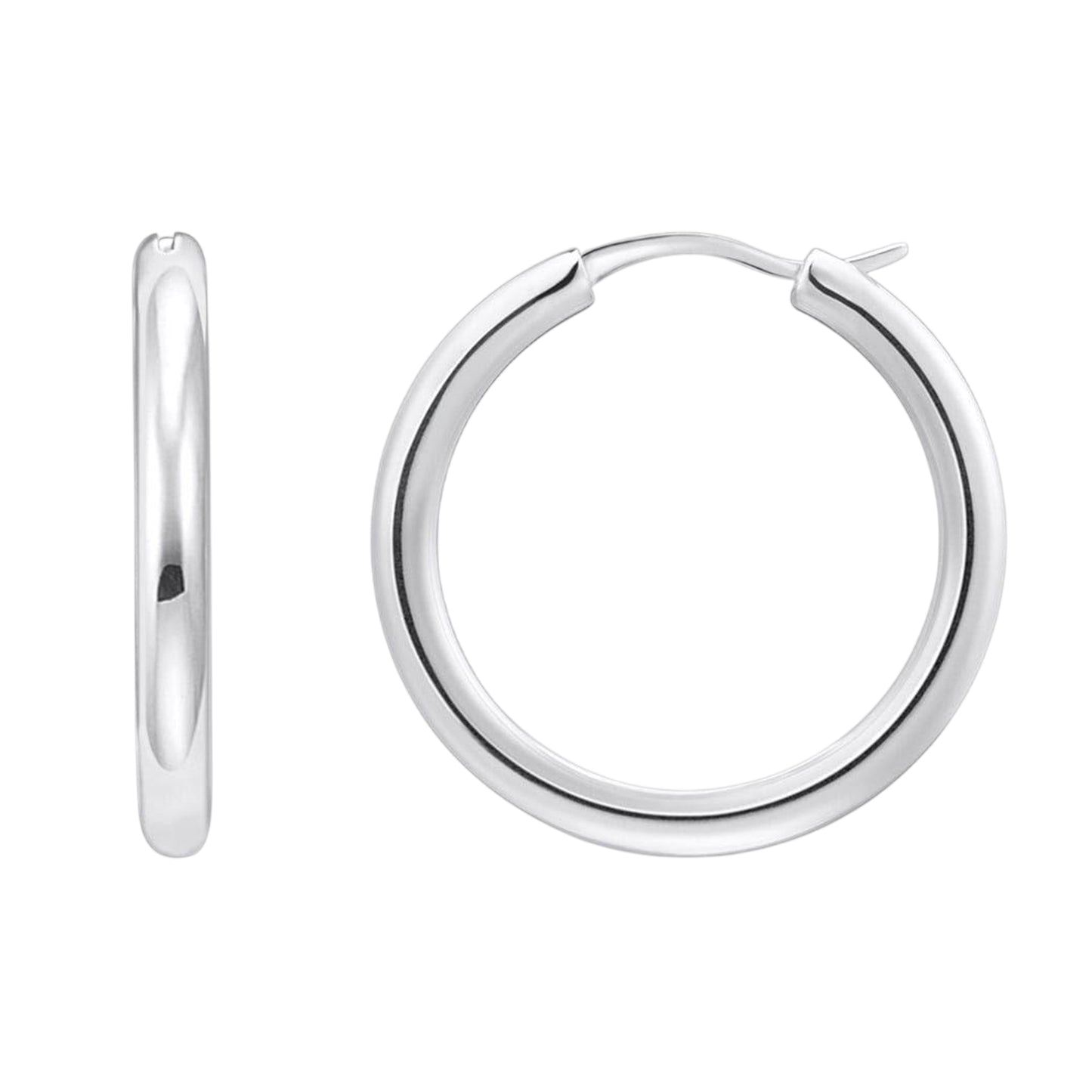 Silver - Back - Thomas Sabo Womens-Ladies Polished Hoop Earrings
